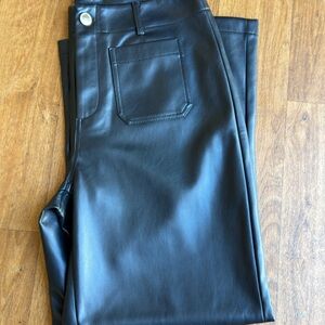 Black Faux Leather Pants